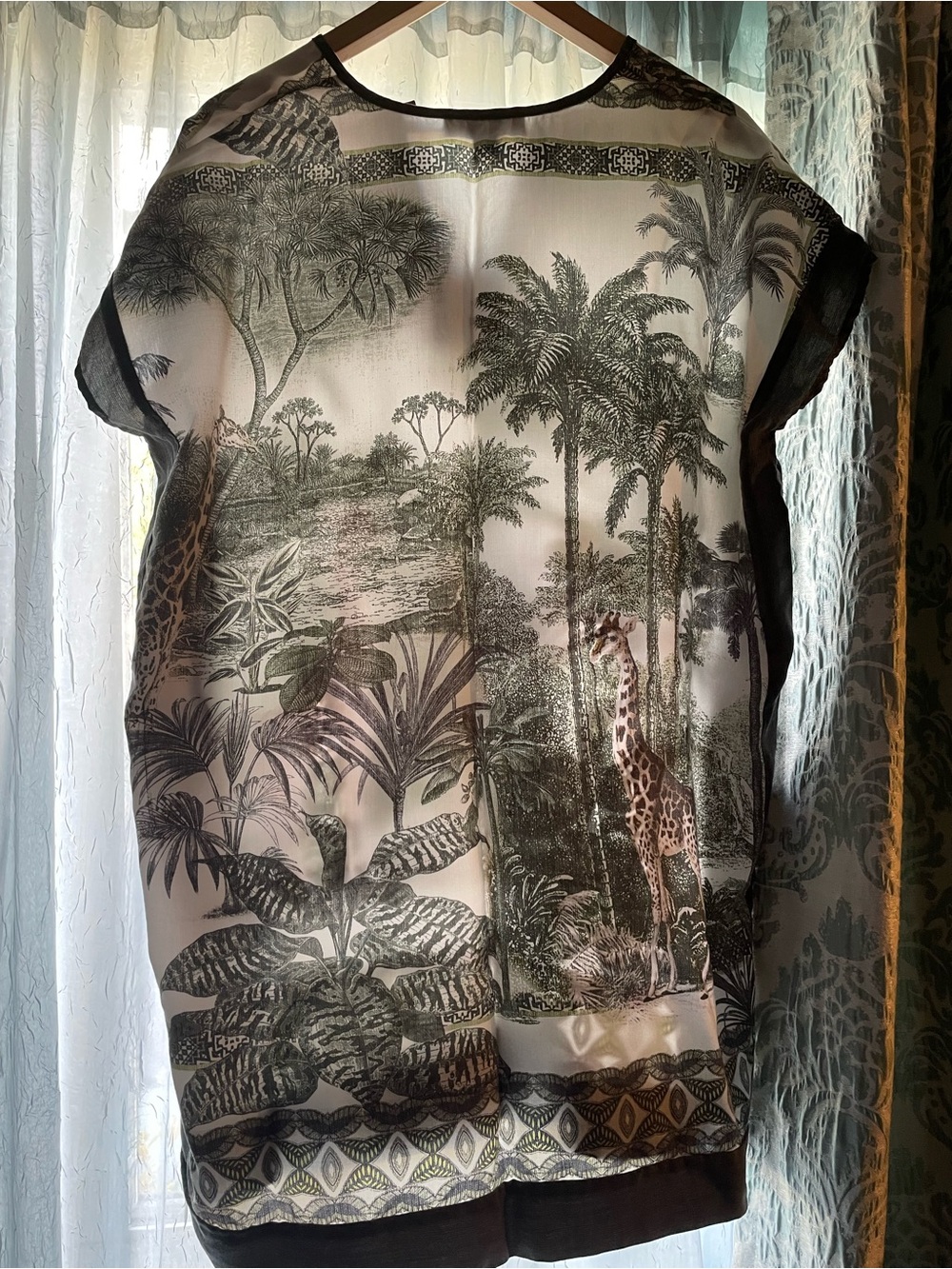 NEW Karen Kane Tropical Giraffe Print Resortwear in cream & green all size - Picture 5 of 5